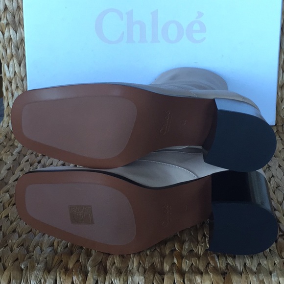 NIB Chloe Qacey Nude Square Toe Boot 40 & 41 - Picture 7 of 8